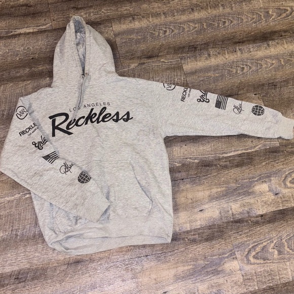 Young and Reckless OG Reckless Hoodie - Gray - Men's Medium - Picture 1 of 5